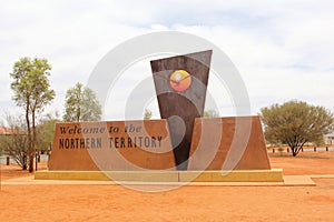 Welcome to Northern Territory monument, Australia