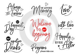 Welcome to our wedding lettering photo