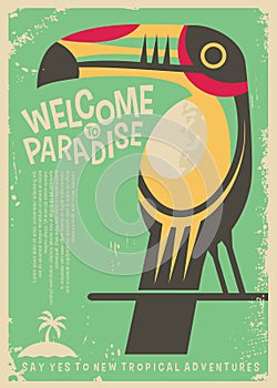 Welcome to paradise retro poster design