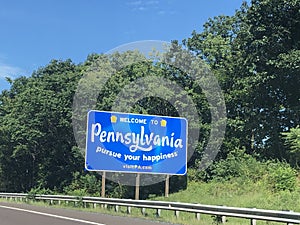 Welcome to Pennsylvania sign in the US