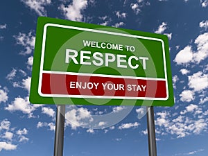 Welcome to respect sign