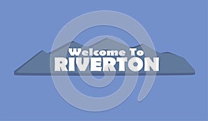 Welcome to Riverton on a blue background