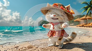 Cat Tropical Serenade A Quintet of Feline Mirth photo