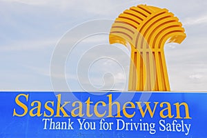 Welcome to Saskatchewan - sign against the sky