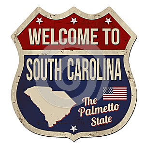 Welcome to South Carolina vintage rusty metal sign