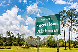 Welcome to Sweet Home Alabama Road Sign in Alabama USA