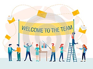 Welcome to team concept vector illustration