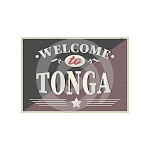 Welcome To Tonga Word Text with Creative Font Design Vector Illustration. - Vector