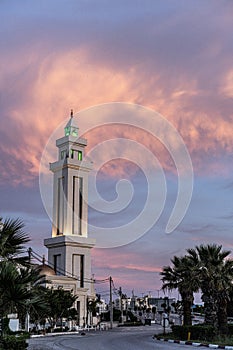 Welcome to tunisia : El Kantaoui- sunset with mosquee