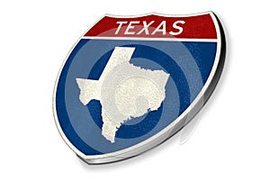 Welcome to US State of Texas - road sign design photo