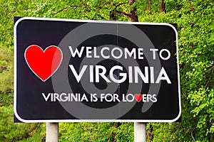 Welcome to Virginia road sign