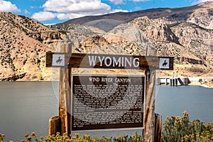 Welcome to Wyoming sign to Wind River Canyon photo