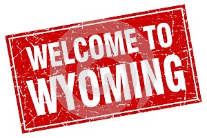 welcome to Wyoming stamp