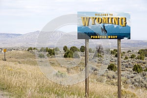 Welcome to Wyoming state sign photo