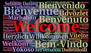 Welcome word cloud in different languages