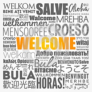 WELCOME word cloud in different languages