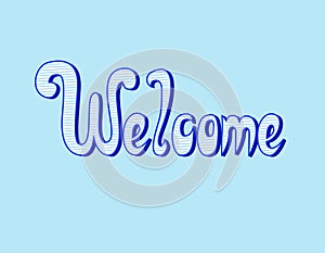Welcome word lettering colorful design