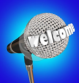 Welcome Word Microphone Speaker Emcee Opening Remarks