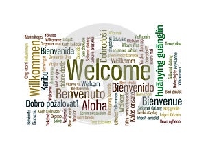 Welcome Word Tag Cloud in many languages