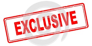 Exclusive stamp on white