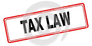 Tax law stamp on white