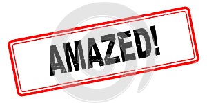 Amazed stamp on white