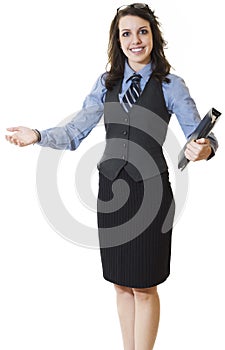 Welcoming business woman photo