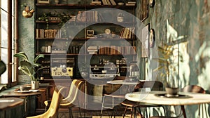 A welcoming cafe that feels like stepping back in time with its antique furnishings and shelves stocked with classic