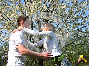 Welcoming young couple