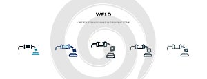 Weld icon in different style vector illustration. two colored and black weld vector icons designed in filled, outline, line and