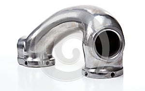 Weld Iron Elbow in New Silver on a Transparent Background