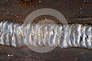 Weld joint welded by MAG method. Connecting steel using welding methods