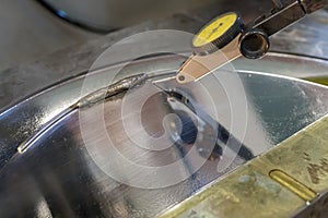 The weld line on the mold part