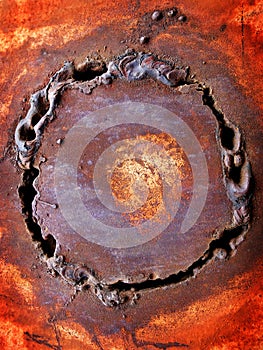 Weld on Old Plate Metal with Texture and Rust