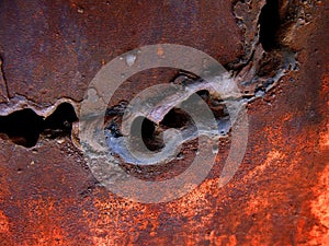 Weld on Old Plate Metal with Texture and Rust