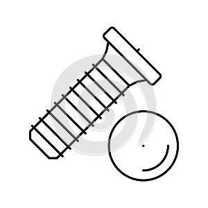 weld screw line icon vector illustration
