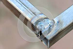 Weld seam. Metal profile. Welding seam. Welded joint. Welding work