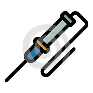 Weld soldering icon color outline vector