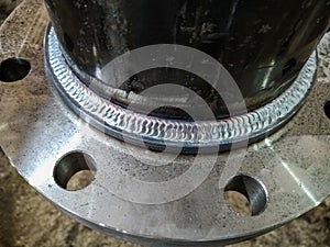 Welded between flange and piping of process Gas Tungsten Arc Welding GTAW