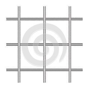 Welded wire mesh, metal rebar, illustration