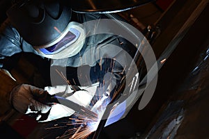 Welder, craftsman, erecting technical steel Industrial steel