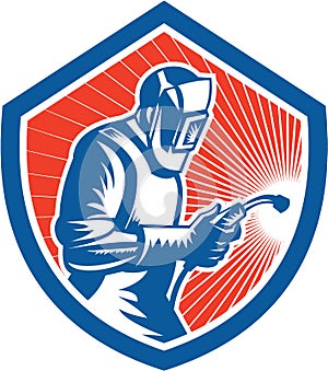 Welder Fabricator Welding Torch Side Shield Retro photo