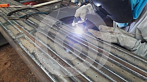 Onsite service welder, welding pipe of boiler part photo