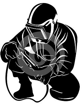 Welder in Protective Gear Vector Illustration for Industrial Use or Logo Design photo