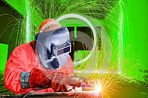 Welder is welding concept
