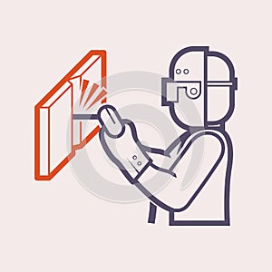 Welder welding icon