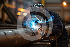 A welder welding a pipe