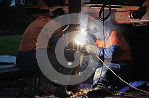 Welder at work