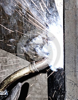 Welder at work