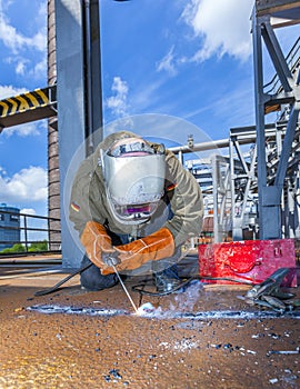 Welder at work at the famous